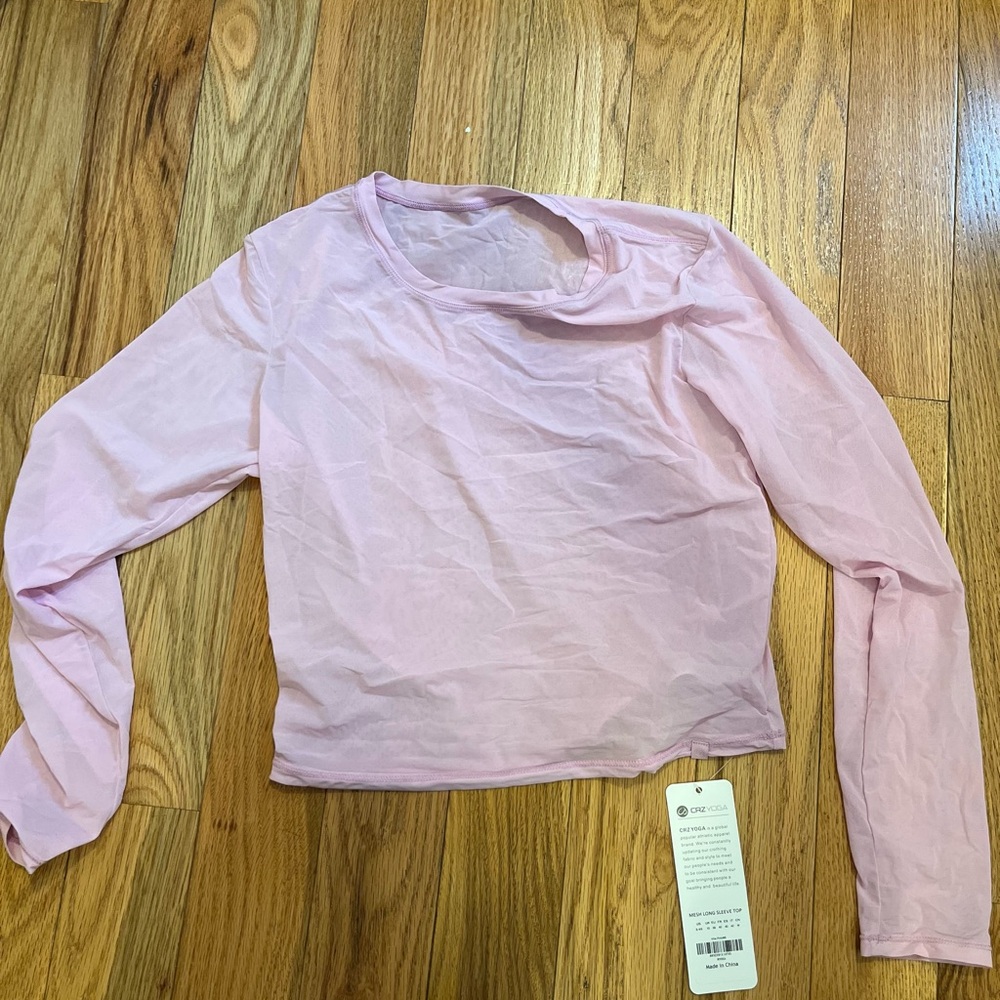 Cover Up Mesh Cropped Long Sleeve